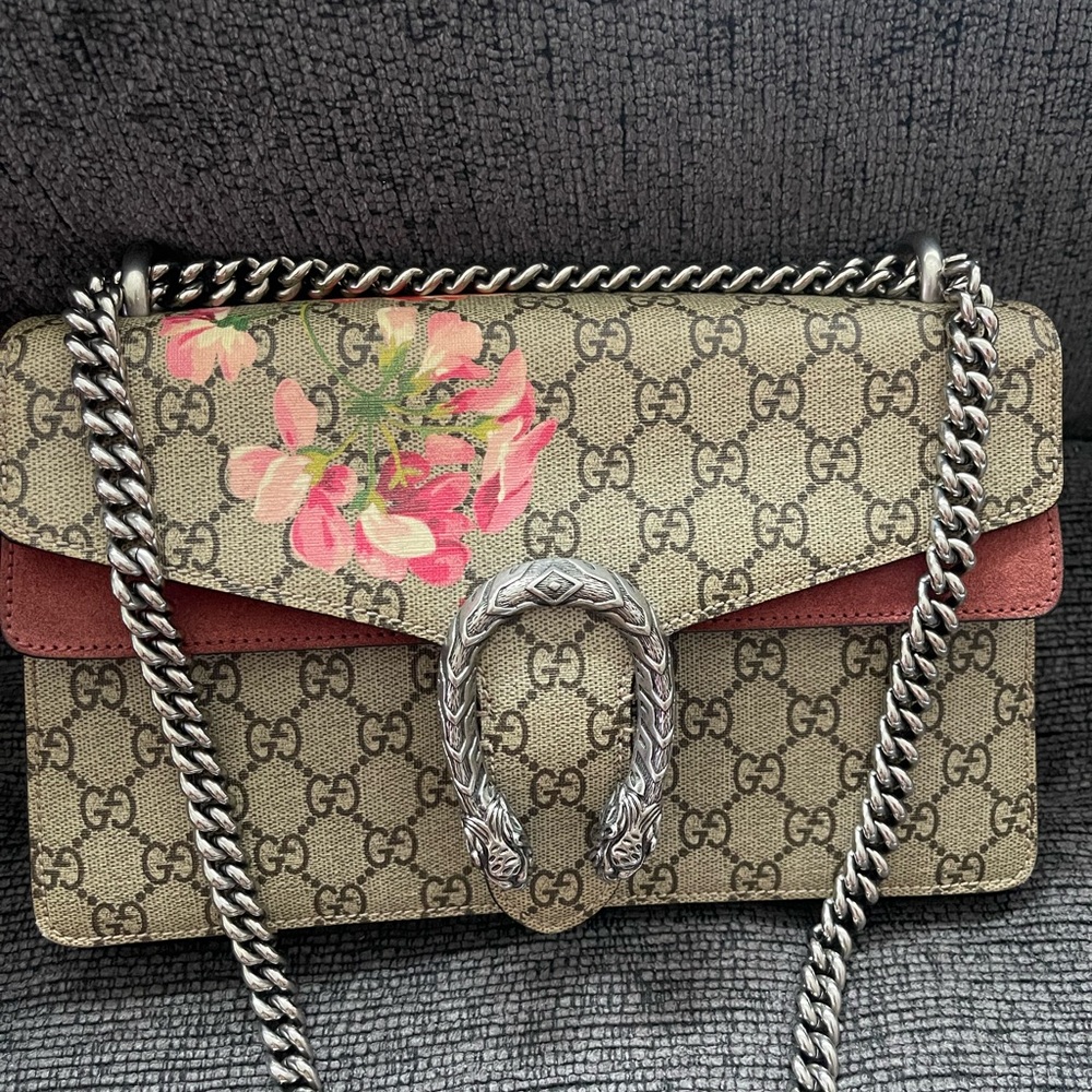 Gucci Beige and Pink Floral Women's Bag